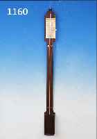 BAROMETER, DEUTSCH, UM 1880, HARTHOLZ, BAROMETERSKALA HINTER GLAS, VERSTELLBARER MERKZEIGER, LANGES BAROMETERGLAS, IM UNTEREN KäSTCHEN ...