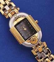CITIZEN/CLARITI DAMENARMBANDUHR DESIGNERMODELL JAPAN UM 1990, METALL TEILW. RHOD., TEILW. HARTVERG., BOMB. SAPHIRGL., SCHMUCKST. üBER 12, ...