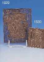REISEIKONE, RUSSLAND, 2. HäLFTE 19. JH., BRONZE, DIE FEURIGE HIMMELFAHRT DES HL. ELIAS, RESTE BLAUER EMAILIERUNG, CA. 14,5 X ...