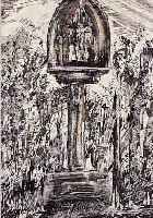 FRIELING, FLORIAN, MARTERL, LAVIERTE UND AQUARELLIERTE TUSCHFEDERZEICHNUNG, HANDSIGN. UND DAT. 78, CA. 45 X 33 CM, PP, U.GL., R.