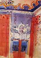 DUFY, RAOUL, LA CHAMBRE A NICE, FARBLITHO- GRAPHIE NACH EINEM AQUARELL, ED. ADAGP PARIS 1959, CA. 25 X 32 CM, PP