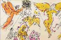 CHAGALL, MARC, MOUSSORGSKY ET MOZART, FARBLITHOGRAPHIE, CA. 32 X 48 CM