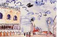 DUFY, RAOUL, 1877-1953, VENISE, LA PIAZETTA DI SAN MARCO, FARBLITHOGRAPHIE NACH EINEM AQUARELL, ED. ADAGP PARIS 1959, CA. 36 X 25 CM