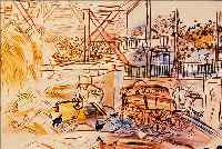 DUFY, RAOUL, 1877-1953, LA GRANGE, FARBLITHOGRAPHIE NACH EINEM AQUARELL, ED. ASAGP PARIS 1959, CA. 32 X 25 CM, PP
