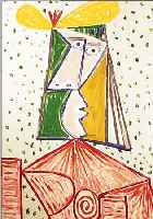 PICASSO, PABLO, 1881-1973, LA FEMME, FARBLITHOGRAPHIE DER GALERIE LA BEYELER BASEL, IM STEIN SIGN., CA. 60 X 40 CM, PP