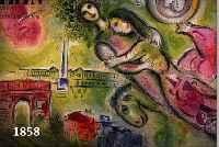 CHAGALL, MARC, 1887-1985, ROMEO ET JULIETTE,L'OPERA 1964, FARBLITHOGRAPHIE DES COMMISARIATGENERAL AU TOURISME, GEDRUCKT IN PARIS VON SORLIER ...