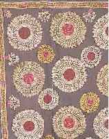 SUSANI-STICKEREI, UZBEKISTAN, 250 X 200CM, EHZ 3, GRUNDGEW.BAUMWOLLE, UM 1945
