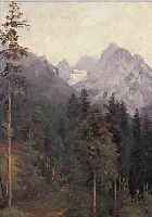 STEINIKE, HEINRICH, 1825 BOLLINGHAUSEN-1909 DüSSELDORF, ALPENLANDSCHAFT, ÖL/MALKARTON, LI. U. SIGN., CA. 47,5 X ...