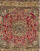 NAIN,PERSIEN CA 199 X 187 CM.FLOR WOLLE MIT SEIDE.EHZ 2.CA 10 JAHRE.