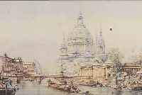 PUITT, WERNER, DEUTSCH, UM 1910, AQUATINTARADIERUNG, BEZ.: BERLIN-DOM UND BöRSE, HANDSIGN., CA. 29,5 X 44,5 CM, PP, U.GL., R.