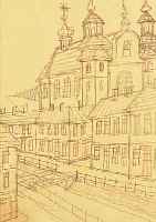 NIKIFOR, 1895 LEMKENDORF/POLEN-1968, BEDEUTENDER POLNISCHER NAIVER, ENTDECKT UM 1930, WAR TAUBSTUMM UND ANALPHABET, HIER: KATHEDRALE ...