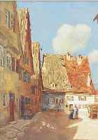 MAULWURF, HANS, GEB. 1878 NüRNBERG, DORFANSICHT, GOUACHE AUF PAPIER, RE. U. SIGN. UND DAT. 1920, AM OBEREN RAND ...