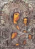 IKONE, RUSSLAND, UM 1900-10, MUTTER GOTTES MIT KIND, GEPRäGTES METALL- OKLAD, CA. 22 X 17,5 CM