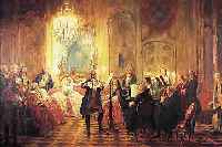 BEHMER, GEORG, BERLINER KOPIST, UM 1900/10, KOPIE NACH A. V. MENZELS, FLöTENKONZERT, ÖL/LWD, RE. U. SIGN., CA. 73 X 102 CM, RAHMEN