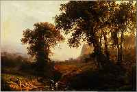 PFLUGRADT, GUSTAV, GEB. 1829 IN FRANZENBERG, ROMANTISCHE LANDSCHAFT MIT KüHEN UND RUINE IM HINTERGRUND, ÖL/LWD, RE. U. SIGN. UND DAT. 1869, CA. ...