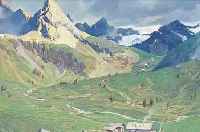STAGURA, ALBERT, 1866 DRESDEN-1947 GSTADT/CHIEMSEE, ALPEN- LANDSCHAFT, PASTELLZEICHNUNG, RE. U. BEZ.: KüHTAI ...