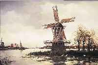 COUVER, J. VAN, PSEUDONYM DES HERMANUS KOEKKOEK JR. 1836 AMSTERDAM-1909 DEN HAAG, WINDMüHLE IN ABENDLANDSCHAFT, ÖL/LWD, ...
