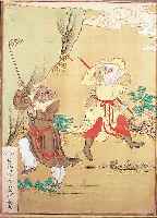 ZWEI SEIDENMALEREIEN, CHINA, UM 1900, GOUACHE AUF SEIDE, Z.T. BESCH. UND WASSER- FLECKIG, JE CA. 53 X 39 CM, U.GL., R.