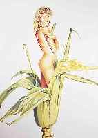 RAMOS, MEL, GEB. 1935, CORN QUEEN, FARB- SIEBDRUCK, HANDSIGNIERT UND DAT. 98, CA. 288/299, CA. 57 X 45 CM