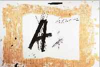 TAPIES, ANTONI, GEB. 1923, FARBLITHOGRAPHIE, KOMPOSITION MIT A, IM DRUCK SIGN., WVZ G639, CA. 42 X 60 CM
