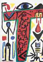 PENCK, A.R., GEB. 1939, FARBOFFSET, RE. U. HANDSIGNIERT, CA. 65 X 47,5 CM, U.GL., R.