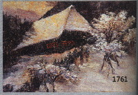 UNBEKANNTER MONOGRAMMIST G.L., DEUTSCH, UM 1910, VERSCHNEITE WINTERLANDSCHAFT MIT BERGHüTTE, IMPRESSIONISTISCHE MALEREI IN ÖL AUF ...
