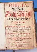 BIBLIA, DIE GANTZE HEILIGE SCHRIFT, VERLEGT BEI LUDWIG HEINRICH SCHöNERMARCK IN SONDERS- HAUSEN 1716, NICHT ILLUSTRIERT, GEPRäGTER ...