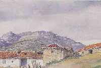 VON VOLKMANN, HANS RICHARD, HALLE/SAALE 1860-1927, GEBIRGSLANDSCHAFT, AQUARELL, LI. U. SIGNIERT UND DAT. 1914, CA. 11,5 X ...