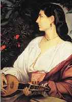THIELAU-LADIGES, VERA VON, KOPISTIN 1. HäLFTE 20. JH., QUALITäTSVOLLE KOPIE NACH ANSELM FEUERBACHS ORIGINAL "MANDOLINEN- ...