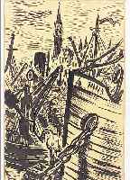MASEREEL, FRANS, 1889 BLANKENBERGHE-1972 AVIGNON, HAFEN, TUSCHEZEICHNUNG, MITTIG UNTEN MONOGR., CA. 24 X 15,5 CM, PP, U.GL., R.