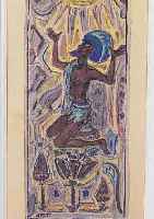 ARLT, FRITZ, 1887 WALDENBURG-1966 MüNCHEN, STUDIE ZU EINEM äGYPTISIERENDEN FRIES, GOUACHEüBER BLEISTIFT, LI. U. HANDSIGN., CA. 19 X 8 CM, PP, ...
