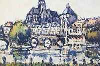 LE BERGER, ROBERT, *1905 PARIS - 1972, MORET SUR LOING, AQUARELL AUF PAPIER, RE. U. SIGN., CA. 27 X 34 CM, PP, U.GL., R.