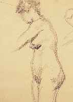 PURRMANN, HANS, 1880 SPEYER-1966 BASEL, WEIBLICHE AKTSTUDIEN, BLEISTIFT AUF GEBRäUNTEMPAPIER, RE. U. HANDSIGNIERT, OBERER RAND ...