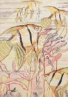 ZIEGLER, RICHARD, 1891 PFORZHEIM-1992, SKALARE UND WASSERPFLANZEN, AQUARELL UND GOUACHE, LI. U. MONOGR. UND DAT. 18, CA. 32 X 24,5 ...