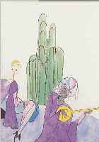 BENTIVOGLIO, 1900-1972, FRAU UND ORIENTALE, GOUACHE MIT GOLD AUF PAPIER, CA. 31 X 26 CM, PP, U.GL., R.
