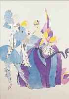 BENTIVOGLIO, 1900-1972, PAAR AUF DEM MASKENBALL, GOUACHE MIT SILBER AUF PAPIER, CA. 30 X 28 CM, PP, U.GL., R.