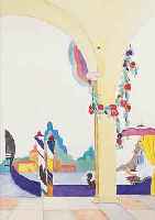 BENTIVOGLIO, 1900-1972, BRAUTPAAR IN VENEZIANISCHER GONDEL, GOUACHE AUF PAPIER, CA. 51 X 32 CM, PP, U.GL., R.