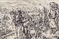 STRIEFFLER, HEINRICH, SIEBELDINGEN AN DER WEINSTRAßE, LITHOGRAPHIE, MIT WIDMUNG, CA. 31 X 39 CM, U.GL., R.