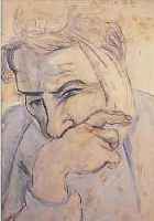 JüRGENS, HERRMANN, 1914-1967, DER PATIENT, AQUARELL AUF PAPIER, AUF DEM PP BETITELT UND SIGN. UND DAT. 50, RE. U. ...
