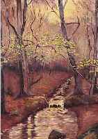 VON ESCHER, E. ALFRED, 1883 ZOFINGEN-1963 WINTERTHUR, BACHLAUF IM HERBSTLICHEN WALD, ÖL/LWD, RE. U. SIGN. UND DAT. 36, ...