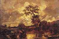 UNBEKANNTER KüNSTLER, DEUTSCH ODER NIEDERLäNDISCH, UM 1910-20, KüHE AN DER TRäNKE, ABENDLICHE STIMMUNG, ÖL/LWD, ...