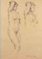 PURRMANN, HANS, 1880 SPEYER-1966 BASEL, WEIBLICHE AKTSTUDIEN, BLEISTIFT/PAPIER, BEZ. NOVEMBER 1910, GEBRäUNT, MIT ECHTHEITSBESTä- TIGUNG VON ...