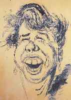 TAPPERT, GEORG, 1880-1957, LACHENDES GESICHT, AQUARELL AUF PAPIER (GEBRäUNT), RE. U. SIGN., CA. 42 X 31 CM, PP, U.GL., ...