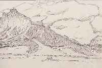 ROHLFS, CHRISTIAN, 1849-1938, BERG MIT WOLKEN, BLEISTIFTZEICHNUNG VON 1911, CA. 28,7 X 37,5 CM, PP, U.GL., WVZ NR. ROH 9178 MIT ...