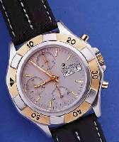 TUTIMA ARMBANDCHRONOGRAPH AUTOMATIK, REF.- NR. 796, DEUTSCHLAND/SCHWEIZ UM 1997, EDELST. MATT., BODEN GESCHR., DRüCKER, KRONE SOWIE TEILE DER ...