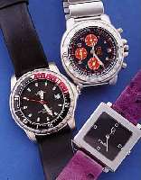 KONVOLUT: 3 HERRENARMBANDUHREN, 1X STEPHANELCHRONOGRAPH, METALL MATT., PALADIUMAUFL., INCL. BAND, 30-MIN.- U. 12-STD.-STOPPZäHLER, LüNETTE ...
