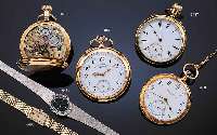 IWC HERRENTASCHENUHR LEPINE, REF.-NR. 609171SCHWEIZ UM 1913, RG 585/000, EMAILBL. REP./ SIGN., ZEIGERSTELLDR. AUßEN 11, GOLDCUV. M. ...