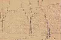 WUNDERWALD, GUSTAV, GEB. 1882 KöLN-KALK, BäUME VOR DER MAUER, BLEISTIFT AUF PAPIER, LEICHT GEBRäUNT, RE. U. MONOGR., CA. 12,5 X 18 CM, ...