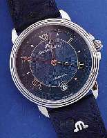 MAURICE LACROIX HERRENARMBANDUHR AUTOMATIK, REF.-NR. 11577/921, SCHWEIZ UM 1998, EDELST. POL., BEIDS. SAPHIRVERGL., UNGETR., ORIG.- ETUI, ...