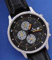 JUNGHANS ARMBANDCHRONOGRAPH, REF.-NR. 802/ 41/1852, DEUTSCHLAND UM 1990, METALL GRAU MATT., EDELST.-BODEN GESCHR., MINERALFLACHGL.,60-MIN.- U. ...